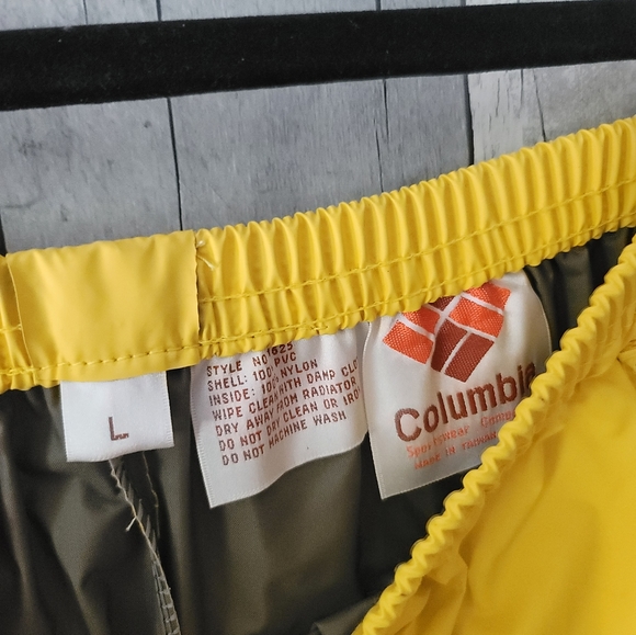 Vintage Columbia Men's Yellow Pull On Rain Pants L - Picture 3 of 5